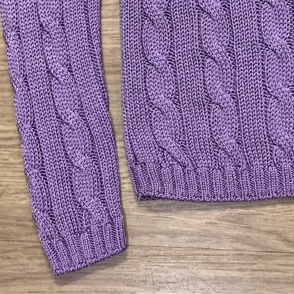 NEW Ralph Lauren Purple Label COLLECTION Cable-Knit Silk Crew Sweater Size XS - Picture 9 of 16
